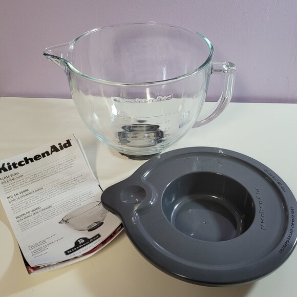 Kitchenaid 5qt Glass Mixer Bowl with Lid - fits tilt-head mixers - Picture 1 of 5
